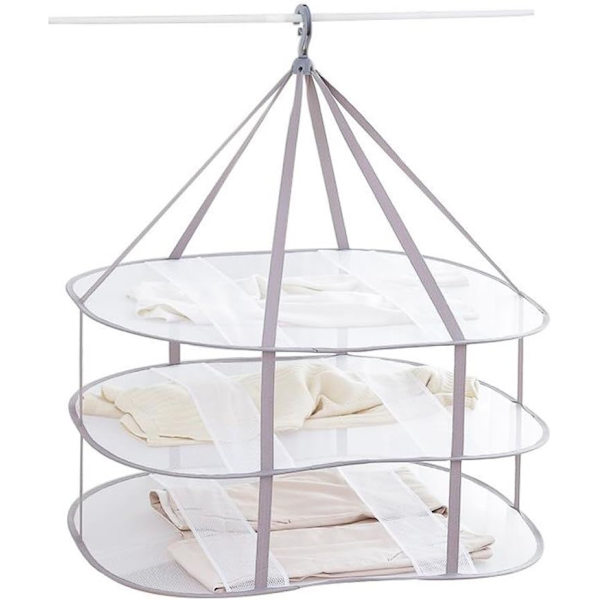 3-tier drying rack for sweaters, hanging clothes dryer, laundry net drying rack, foldable