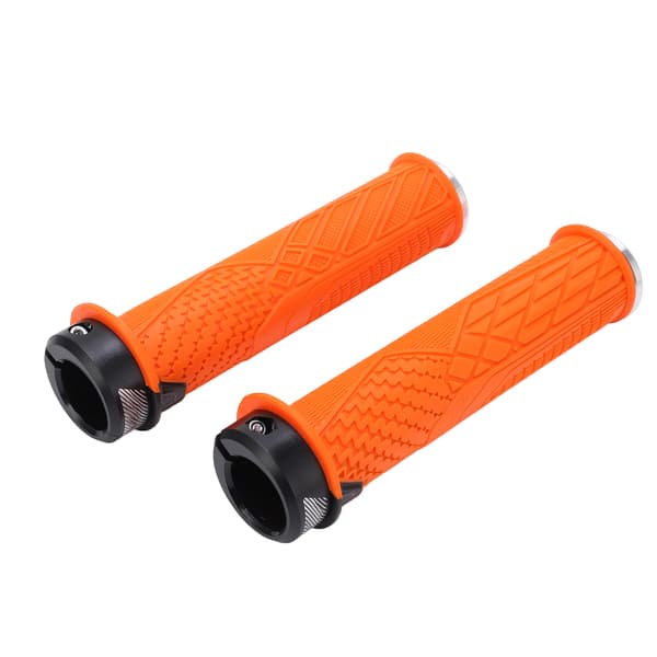 2PCS ENLEE Mountain Bike Handlebars Comfortable TPR Rubber Locking MTB Bicycle Grips Orange