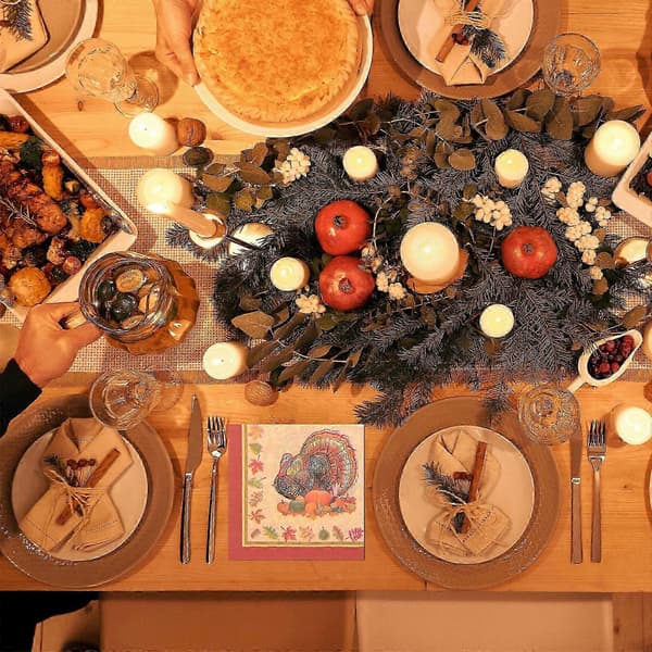 Engangsservietter Thanksgiving Trykt Kalkun til Fest 40 Stk. Sæt