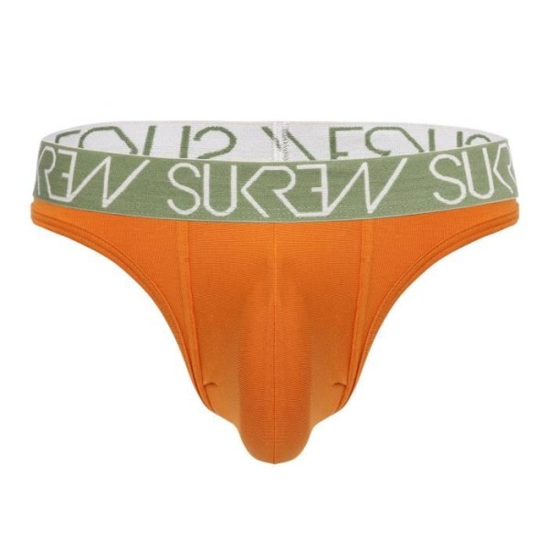 Sukrew - Underkläder för män - Strumpor för män - Klassisk Thong Camel - Orange Orange XS