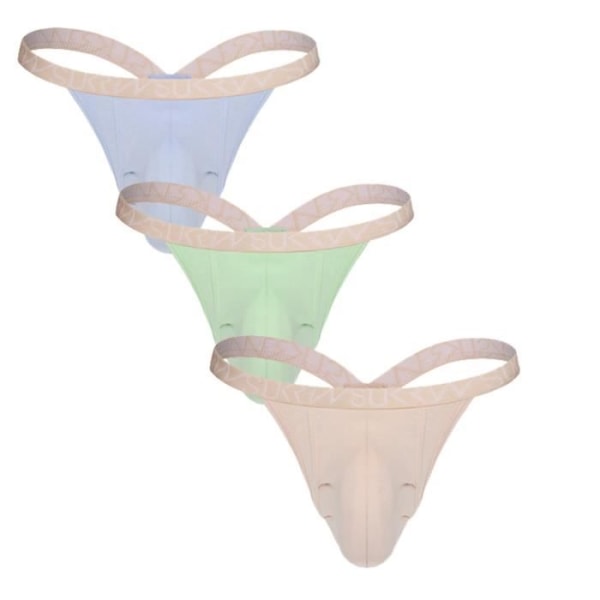 Sukrew - Underkläder för män - Strumpor för män - Bubble Thong Flerfärgad förpackning 1 x Ametist, 1 x Äppelgrön, 1 x Naken - Flerfärgad Flerfärgad XL