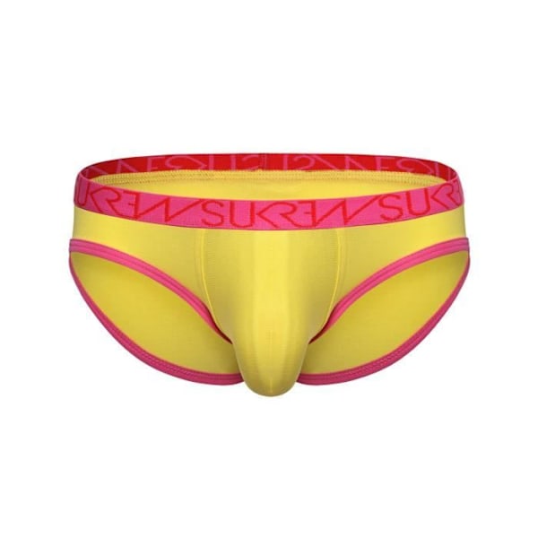 Sukrew - Herreundertøj - Herretrusser - Low-rise Brief Flerfarvet pakke 1 x Rød, 1 x Ananas Gul, 1 x Carnival Pink - XXL