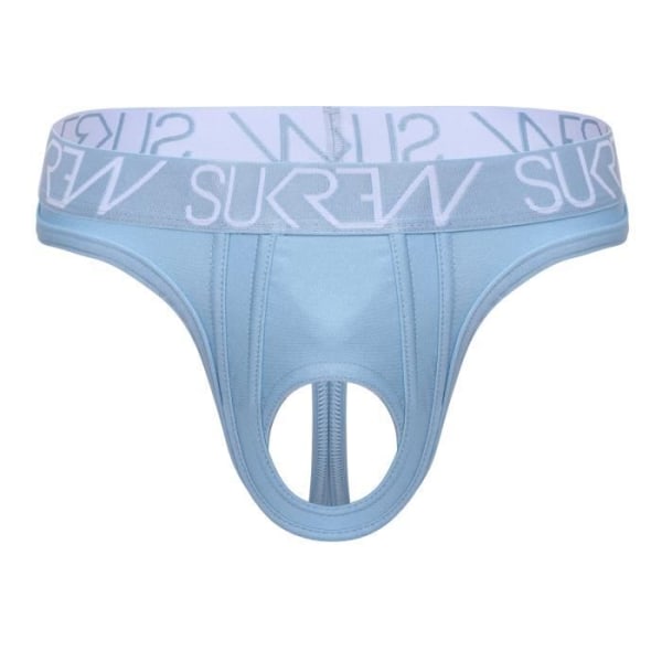 Sukrew - Herrunderkläder - Sexiga herrtrosor - Klassisk stringtrosa i U-stil Cool Blue - Blå - 1 x STORLEK XS Blå XL