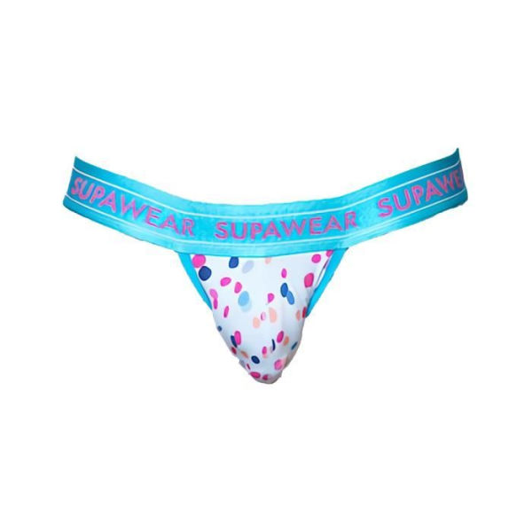 Supawear - Underkläder för män - Strumpor för män - Sprint Thong Ditsy Dots - Vit - 1 x Vit XXL