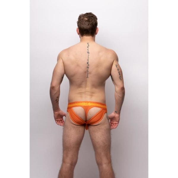 Sukrew - Underkläder för män - Strumpor för män - V-Thong Jaffa Orange - Orange - 1 x Orange M