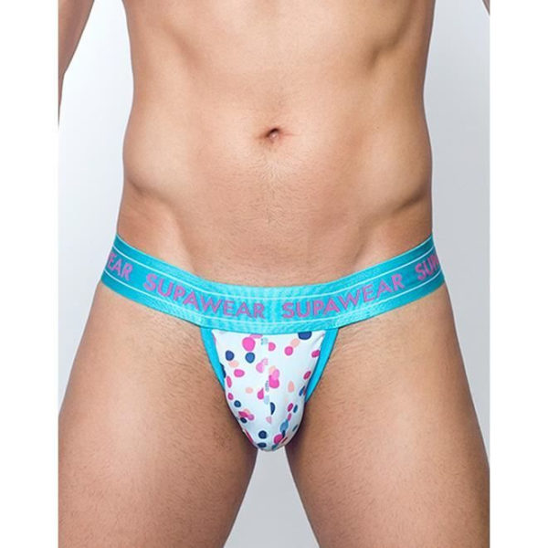 Supawear - Underkläder för män - Strumpor för män - Sprint Thong Ditsy Dots - Vit - 1 x Vit S