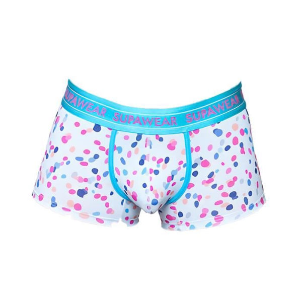 Supawear - Underkläder för män - Boxers för män - Sprint Trunk Ditsy Dots - Vit Vit XXL