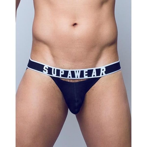 Supawear - Undertøj til mænd - Jockstrap til mænd - Ribbet Slashed Jockstrap Sort - Sort - 1 x Svart jag