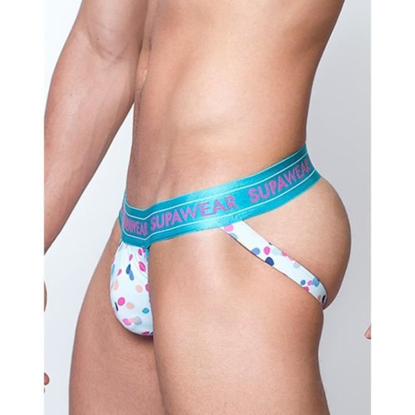 Supawear - Underkläder för män - Jockstrap för män - Sprint Jockstrap Ditsy Dots - Vit - 1 x Vit jag