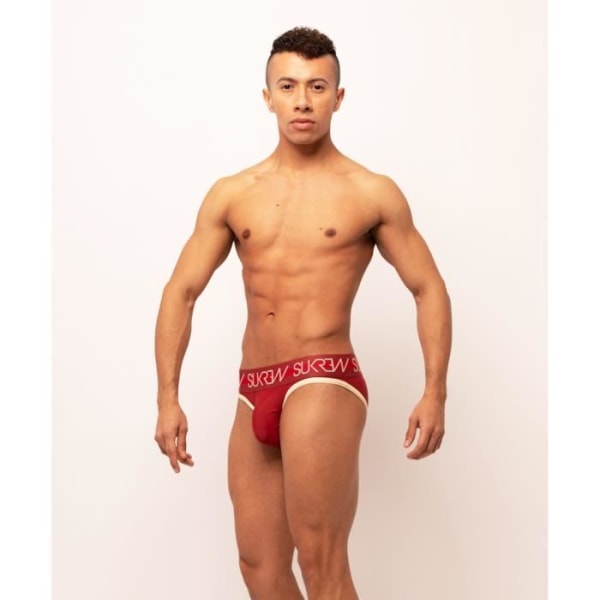 Sukrew - Herreundertøj - Herretrusser - Klassisk Brief Burgundy/Cream - Rød Röd jag