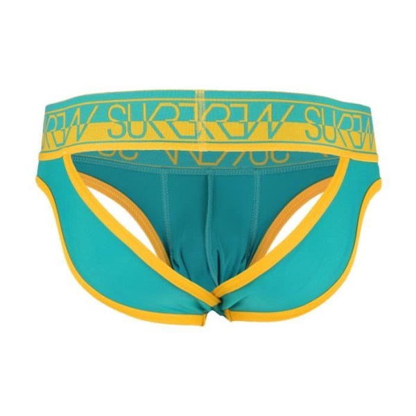 Sukrew - Underkläder för män - Jockstrap för män - V-Brief blågrön/senap - Grön - 1 x Grön S