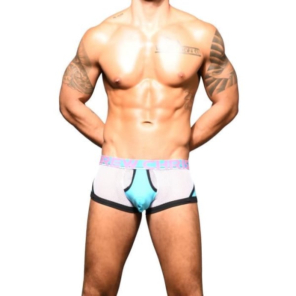 Andrew Christian - Miesten alusvaatteet - Miesten nyrkkeilijät - Almost Naked Retro Boxer, Aqua/White - Sininen Blå S