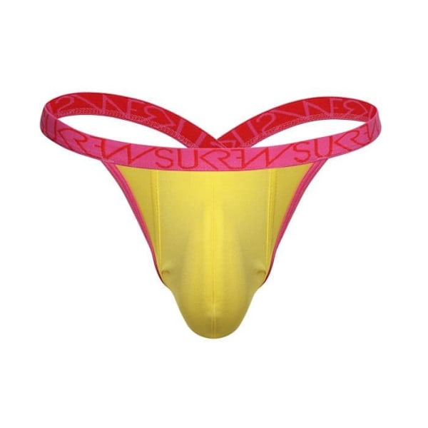 Sukrew - Undertøj til mænd - Strings til mænd - Bubble Thong Flerfarvet pakke 1 x rød, 1 x ananas gul, 1 x Carnival Pink - XL Flerfärgad XXL