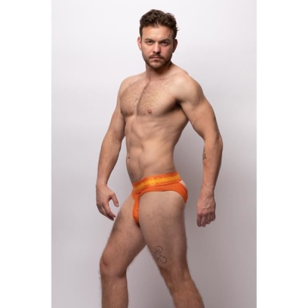 Sukrew - Underkläder för män - Strumpor för män - V-Thong Jaffa Orange - Orange - 1 x Orange XL