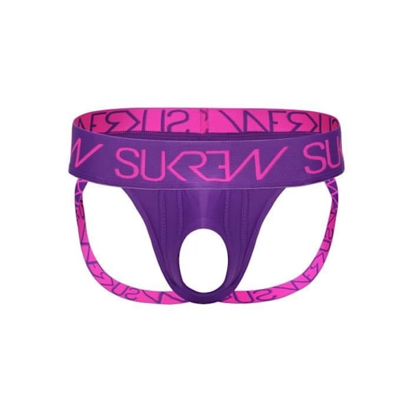 Miesten bokserit - Sukrew U-Style Jock - Tyrian Purple + Shocking Pink - Koko S - Monivärinen Flerfärgad M