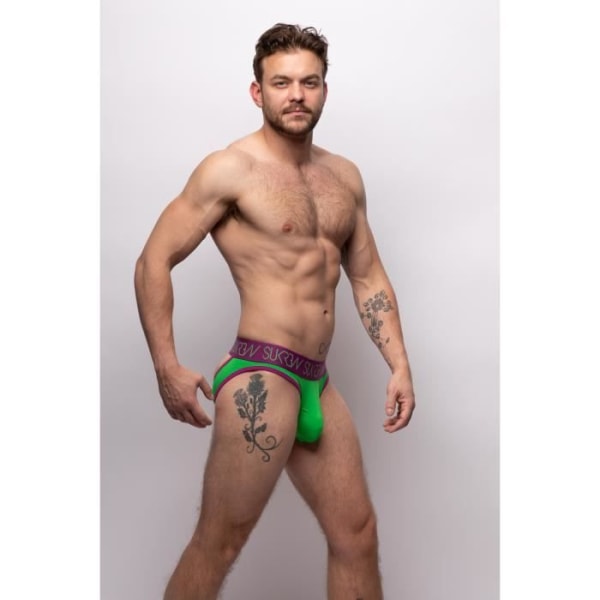 Sukrew - Herreundertøj - Jockstrap til mænd - V-Brief Verdant Grøn - Grøn - 1 x Grön jag