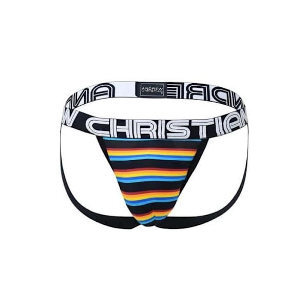 Miesten Jockstrap-alushousut – Andrew Christian California Stripe Jock w/ ALMOST NAKED® – musta Svart S