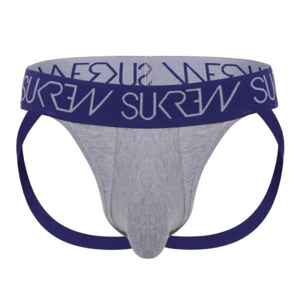Sukrew - Underkläder för män - Jockstrap för män - Grå Marl Jockstrap - Grå - 1 x Grå XS