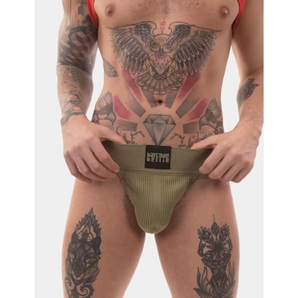 Stregkode Berlin - Herreundertøj - Jockstrap til mænd - Sergey Pop Jockstrap Grasslandbeige - Grøn - 1 x Grön M