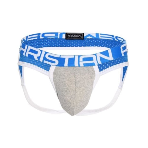 Jockstrap-undertøj til mænd - Andrew Christian SHOW-IT® SPORTS MESH JOCK Heather/Blue - Grå - jag