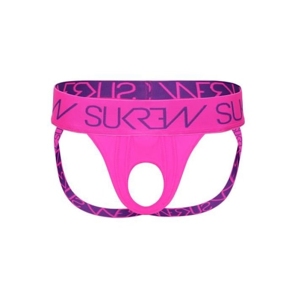 Boxershorts til mænd - Sukrew U-Style Jock - Tyrian Purple + Shocking Pink - Størrelse S - Flerfarvet Flerfärgad XL