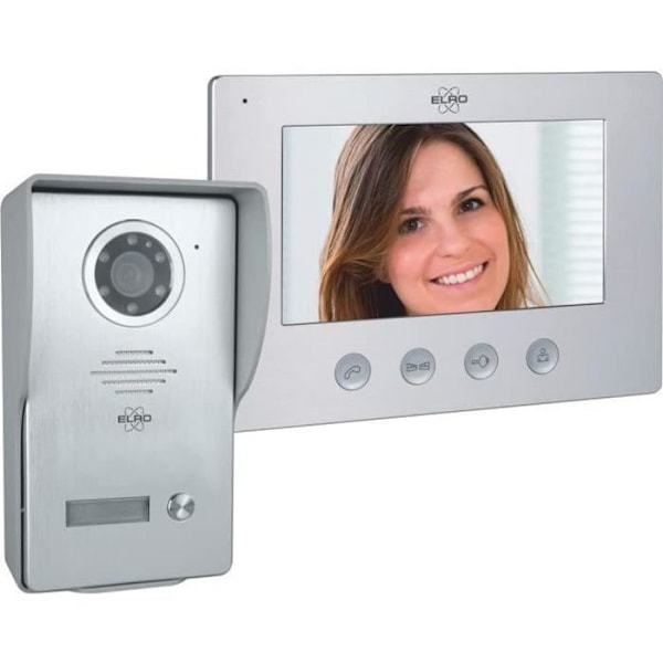 ELRO DV477W videodörrintercom - Kamera med mörkerseende - 4 ledningar - 16 ringsignaler - Grå Grå