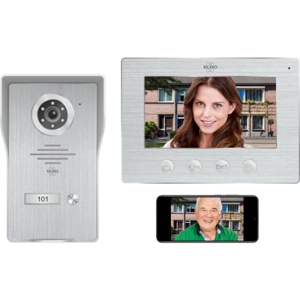 Dörrintercom IP - ELRO - DV4000IP - Full HD 1080P kamera - Nattseende - 7 tums monitor