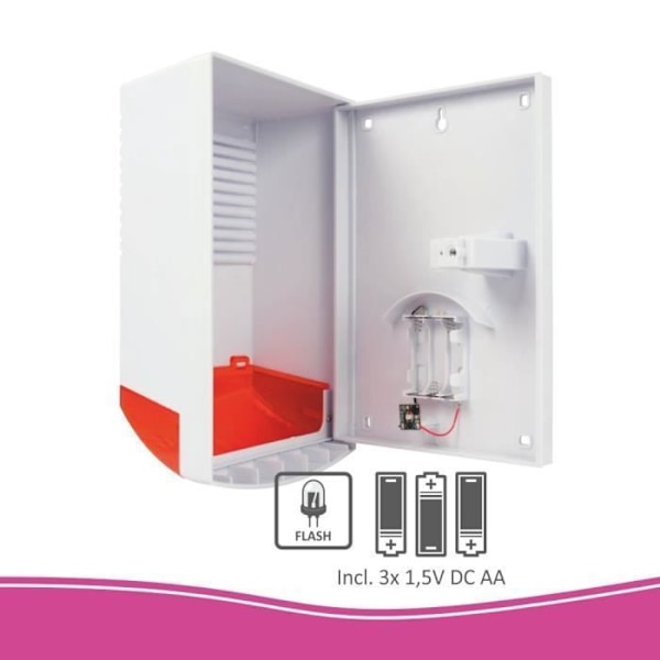 ELRO ADS1F Dummy Alarm med LED-blinkljus - Dummy Vit | Röd