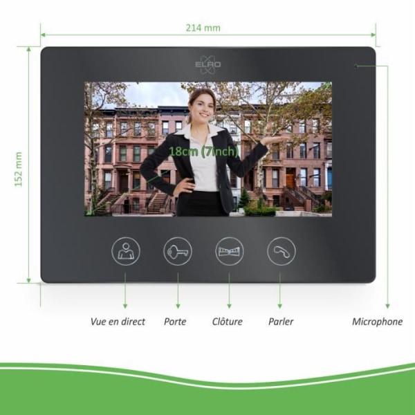 ELRO DV50 IP videodörrintercom med 7-tums färgskärm och Night Vision
