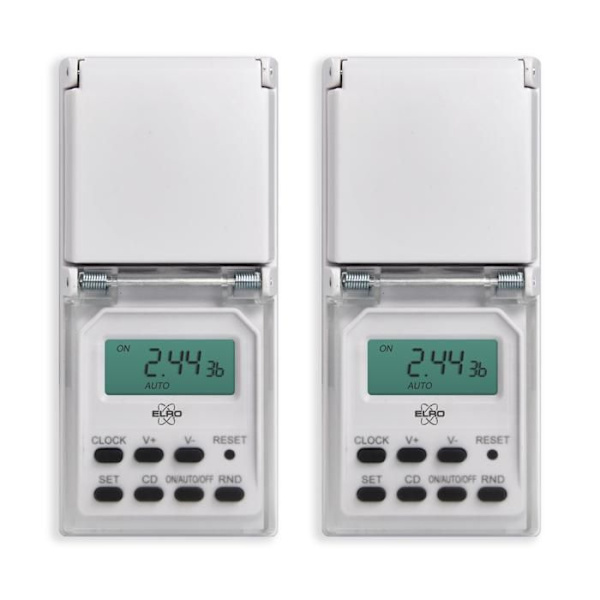 Utomhus digital klocka - ELRO - TO3000 - IP44 - 3600W - Veckoprogram Vit
