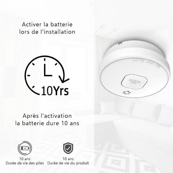 ELRO FS2010 rökdetektor med 10 års batteri - EN14604:2005/AC:2008 kompatibel - 6 delar