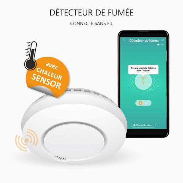 ELRO Connects SF500S Smoke Detector Kit - Komplett Kit K2 Connector + 3x trådlöst Smoke Detector Kit - Meddelar via smartphone Vit