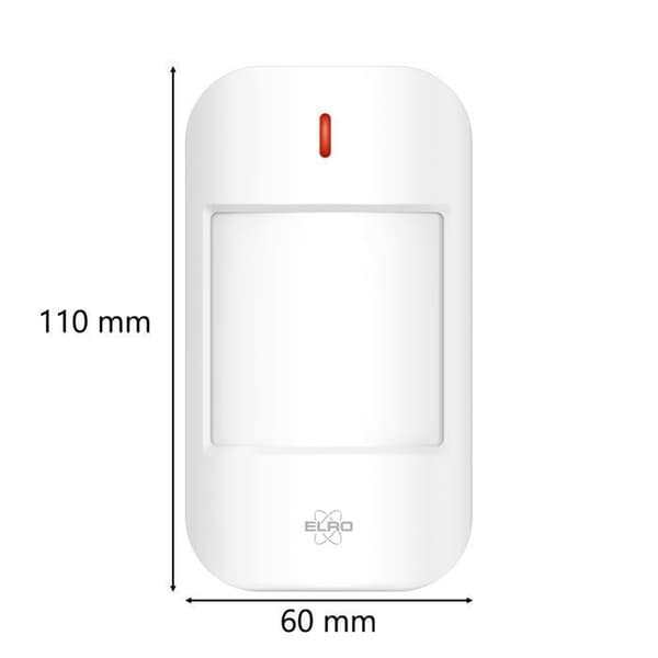 Rörelsedetektor - ELRO - AS98P - Home2 larmsystem - Räckvidd 12m - Vinkel 90° Vit
