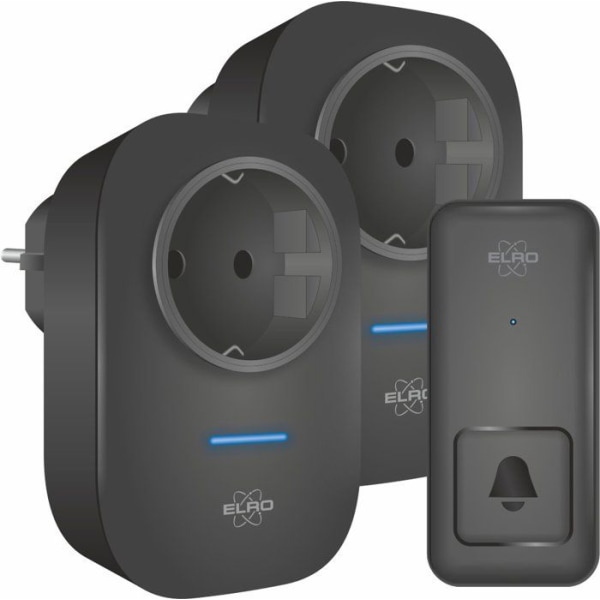ELRO DB4000 Wireless Kinetic dörrklocka kit - med 2 x plug-in mottagare med uttag - utan batterier