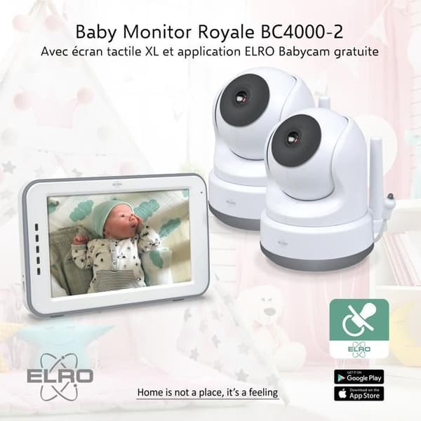 ELRO BC4000-2 Babyfoon Royale med 2 Full HD-kameror Vit