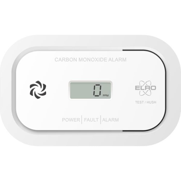 ELRO FC5003 kolmonoxiddetektor - 10 års sensor - med display Vit