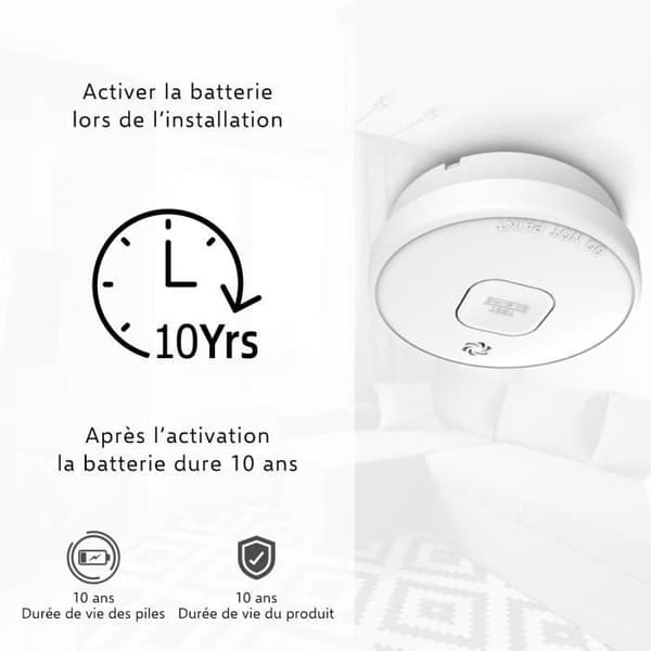 ELRO FS2010 rökdetektor 6-pack batteri 10 år certifierad EN14604 brand säkerhet alarm 85 dB Vit Vit