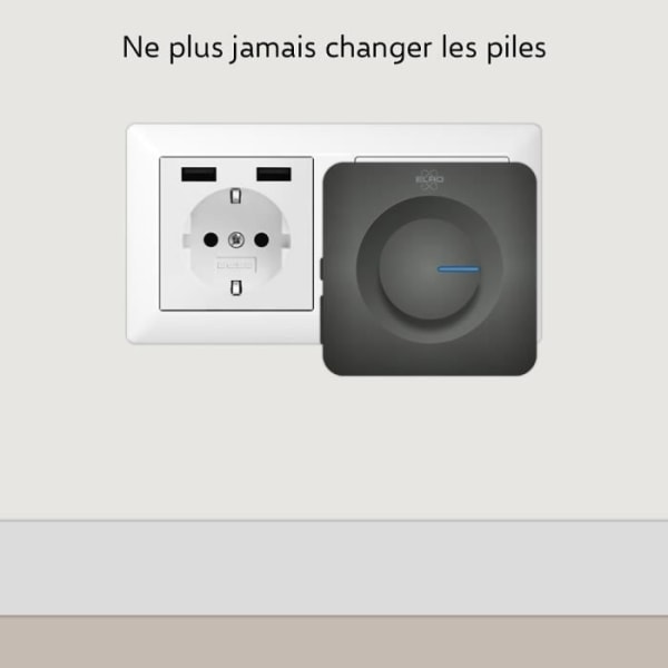 ELRO DB3000 Trådlös dörrklocka - 2x Plug-in-mottagare - 64 melodier - Trådlöst avstånd: 300m - Svart Svart