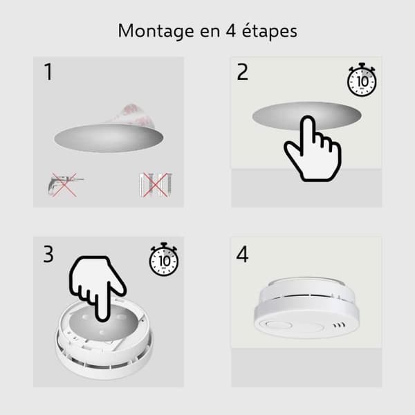 Monteringssats - ELRO - FM7000 - Magnetisk montering - 6 delar - Ingen borrning Vit