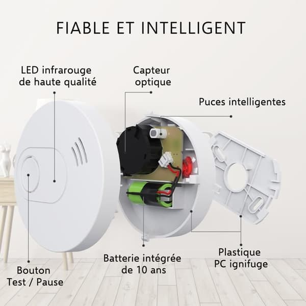 Röklarm - ELRO - FS1510 - Batteri 10 år - Magnetisk fäste - 85 dB Vit