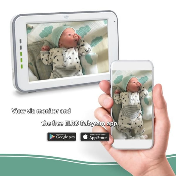 ELRO BC3000 Baby Monitor Royale HD Baby Monitor med 12,7 cm pekskärm och BC3000 App