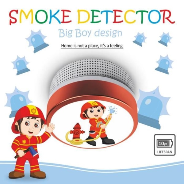 ELRO FS8110 Rökdetektor för barn - Brandmansdesign - Speciellt för barnkammaren - med 10 års batteri - kompatibel med n