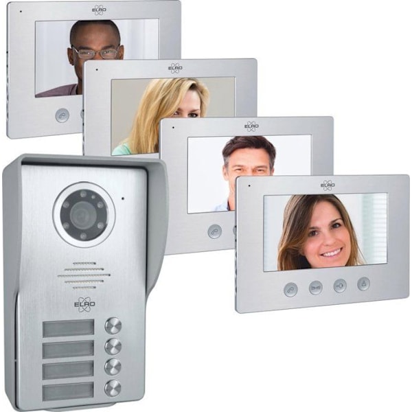 Video intercom - ELRO - DV4000-4 - Full HD 1080P kamera - Night vision - 4 lägenheter