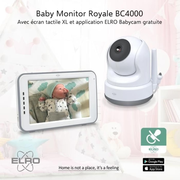 ELRO BC4000 Baby Monitor Royale Full HD Baby Monitor med 5" pekskärm och app