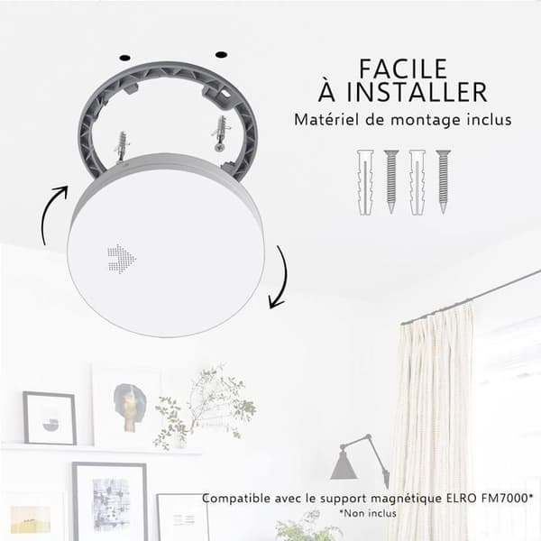 Rökdetektor - ELRO - FS4610 - 10-Pack - Fin Design - 10 års batteri - Larm 85 dB Vit