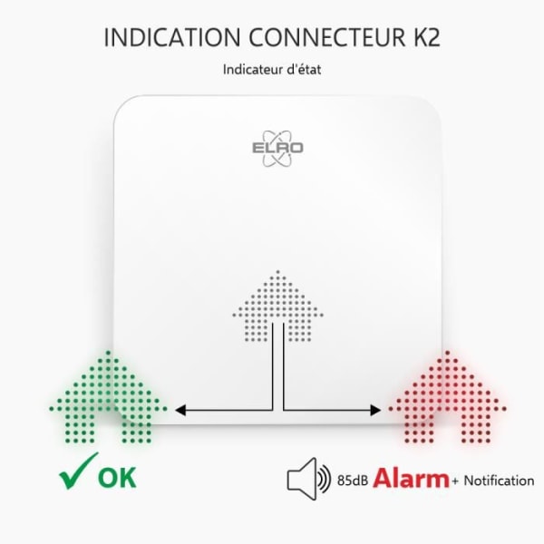 ELRO Connects SF500S Smoke Detector Kit - Komplett Kit K2 Connector + 3x trådlöst Smoke Detector Kit - Meddelar via smartphone Vit