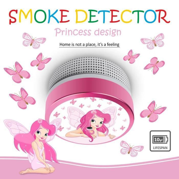 Rökdetektor för barn ELRO FS8110 - Elven Princess design - 10 års batteri - EN14604 kompatibel Vit