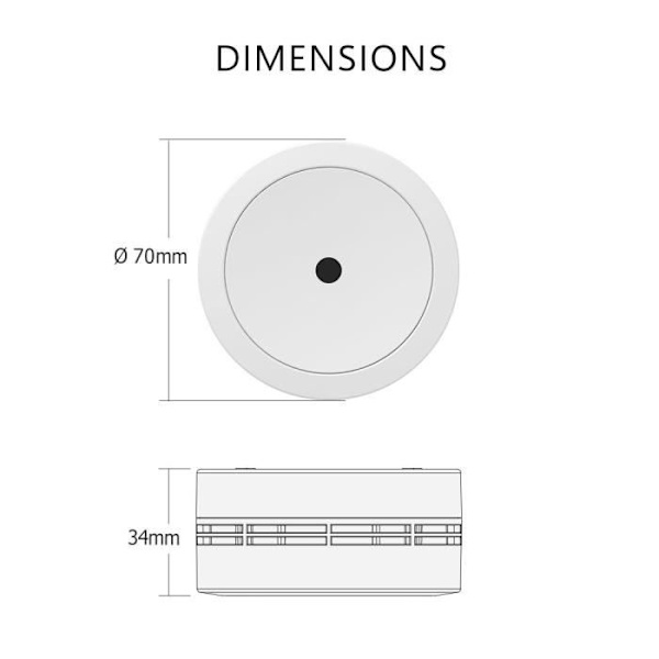 ELRO FS7810 kompakt rökdetektor - 10 års batteri - Europeisk standard EN14604 - 2 st Vit Vit