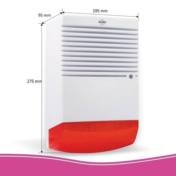 ELRO ADS1F Dummy Alarm med LED-blinkljus - Dummy Vit | Röd