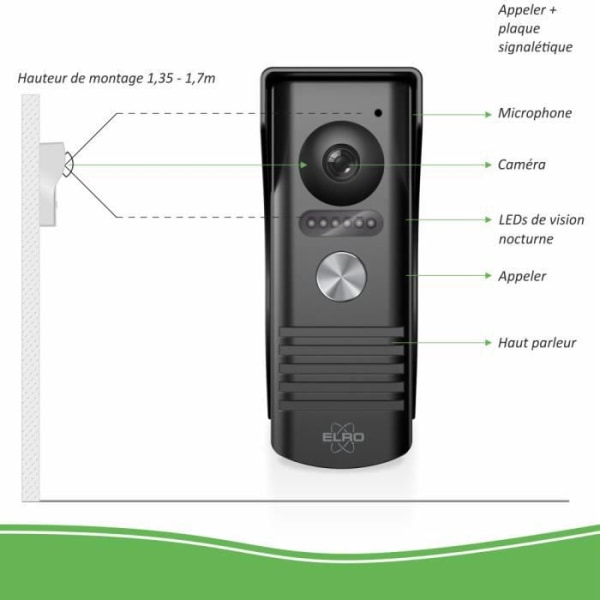 ELRO DV50 IP videodörrintercom med 7-tums färgskärm och Night Vision